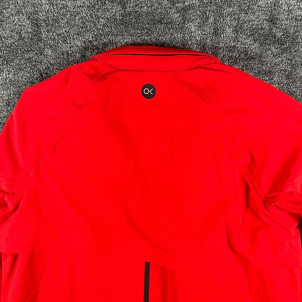 Outerknown Apex Series Jacket Mens L Red Full Zip Water Repellent Company Logo